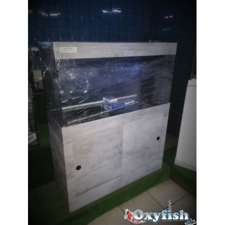 Aquarium + Meuble équipé 100 x 40 x 55 - 220 litres - Effet béton ciré