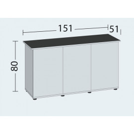 MEUBLE SBX JUWEL POUR RIO 450 LITRES - NOIR - 151 x 51 x 80 cm