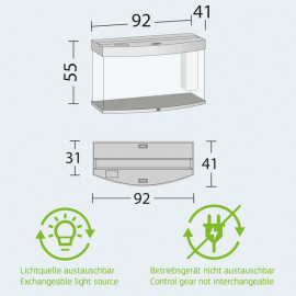 AQUARIUM + MEUBLE JUWEL VISION 180 LED - 180L - BLANC - 92 x 41 x 128 cm