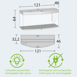 AQUARIUM + MEUBLE JUWEL VISION 260 LED - 260L - BLANC - 121 x 46 x 144 cm