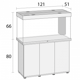 AQUARIUM + MEUBLE JUWEL RIO 350 LED - 350L - CHENE CLAIR - 121 x 51 cm