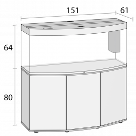 AQUARIUM + MEUBLE JUWEL VISION 450 LED - 450L - BLANC - 151 x 61 x 144 cm