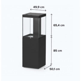 AQUARIUM + MEUBLE AQUA TOWER SET 163 LED PRO NOIR - 50 x 50 x 150 cm